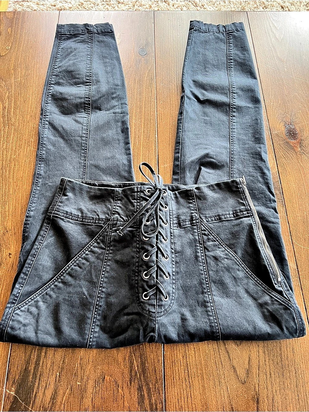 A.L.C. Kyle High-Waisted Lace-Up Women’s Jeans-size 4